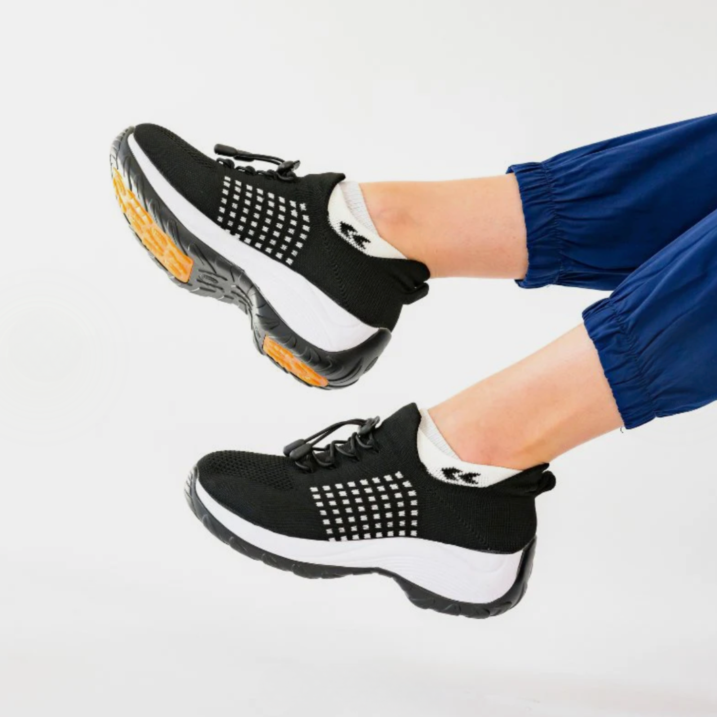 Ortho Stretch Cushion Shoes - Black White