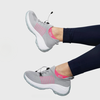 Ortho Stretch Cushion Shoes - Gray Pink
