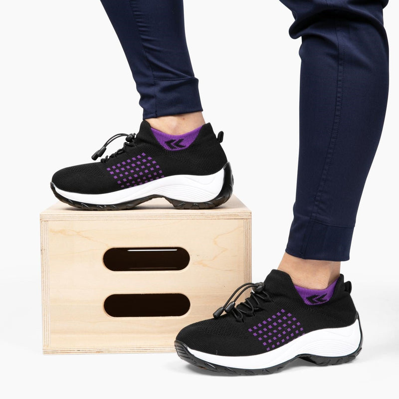 Ortho Stretch Cushion Shoes - Black Purple